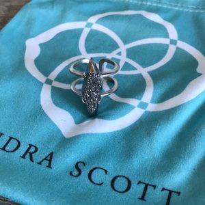 Kendra Scott platinum druzy adjustable ring